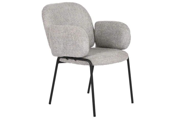 SILLA POLIESTER METAL 60X62X84 BOUCLE GRIS (Pack 2 Unidades)