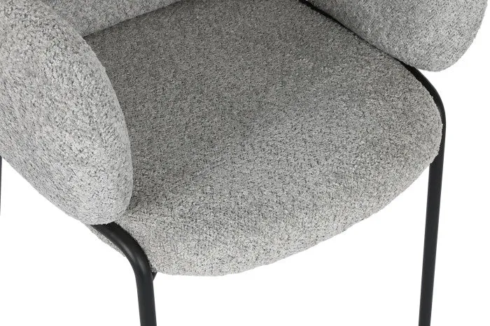 SILLA POLIESTER METAL 60X62X84 BOUCLE GRIS (Pack 2 Unidades)