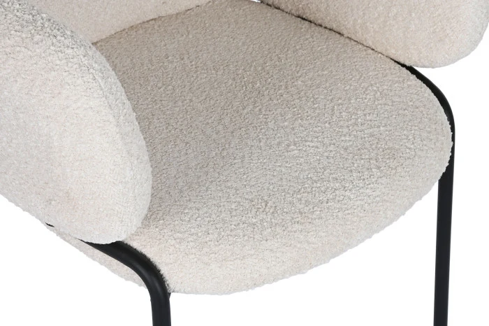 SILLA POLIESTER METAL 60X62X84 BOUCLE CREMA (Pack 2 Unidades)