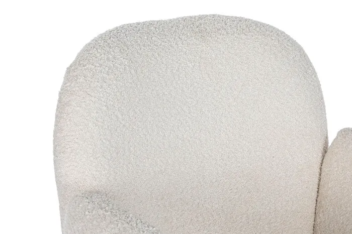 SILLA POLIESTER METAL 60X62X84 BOUCLE CREMA (Pack 2 Unidades)