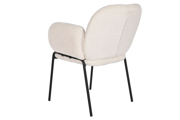 SILLA POLIESTER METAL 60X62X84 BOUCLE CREMA (Pack 2 Unidades)