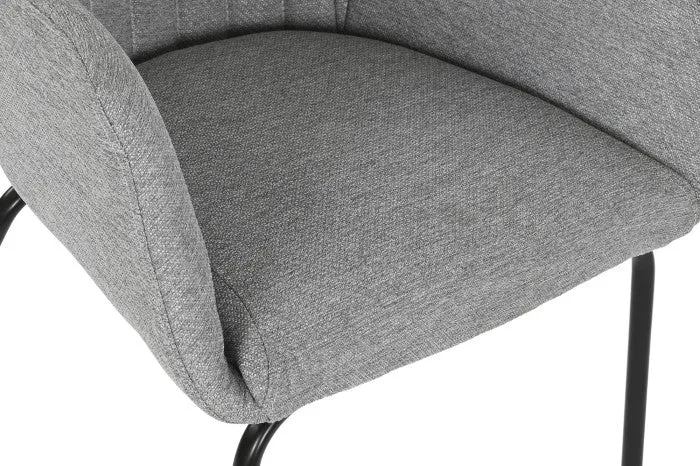 SILLA POLIESTER METAL 59,5X60,5X78 GRIS (Pack 2 unidades)
