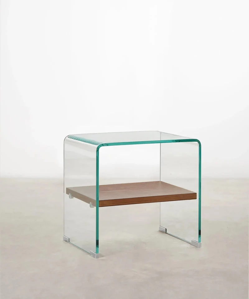 Mesa Auxiliar de Cristal Templado Aris (47x45 cm)