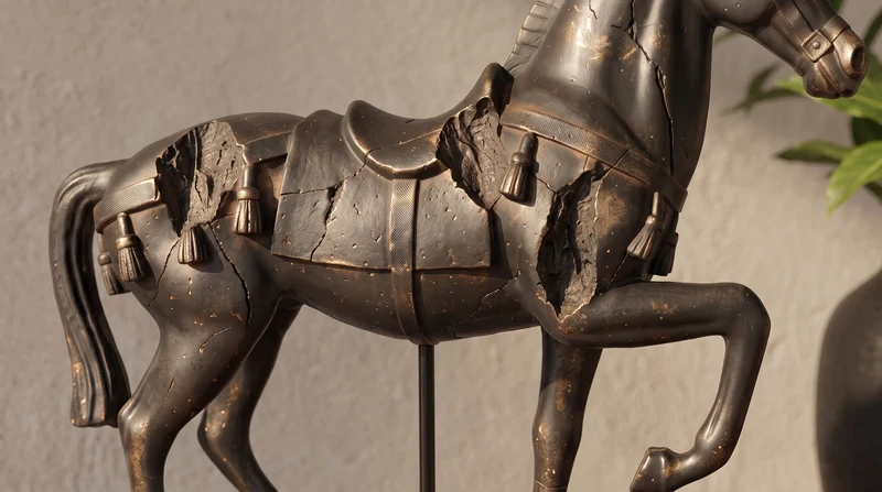 CABALLO MAGNUS ESCULTURA EN SOPORTE DE RESINA Y ACRILICO