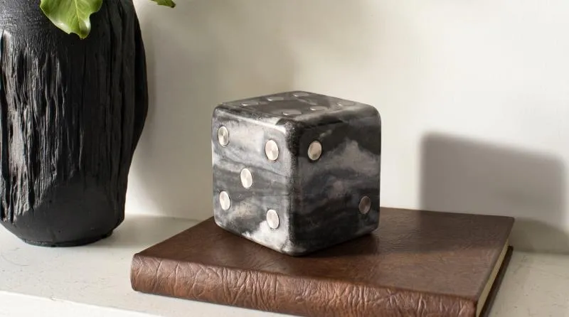 DADO ACCESORIO DECORATIVO CHICO GRIS