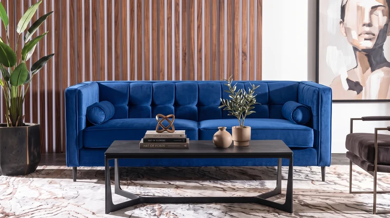 MADISON SOFA TERCIOPELO AZUL