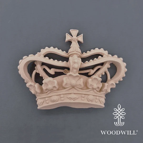 Wood Carved Decorative Crown 13.5 cm x 10 cm