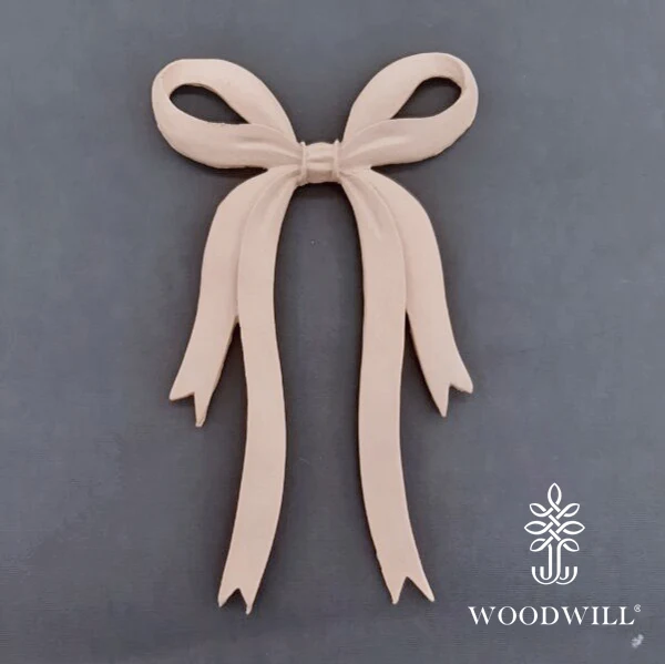Wood Carved Decorative Bow 13.5 cm x 22 cm