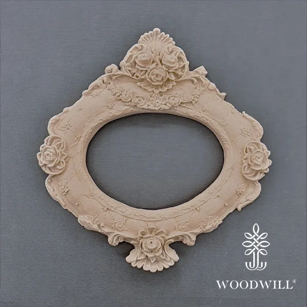 Wood Carving Frame Oval 16cm x 14 Cm