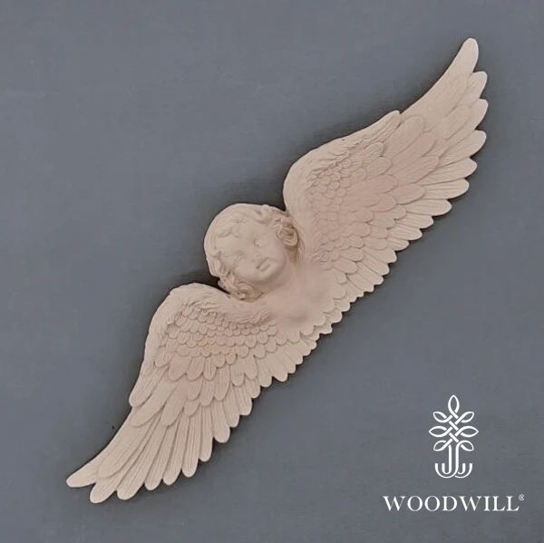 Wood Carved Angel 42.5cm. X 11 Cm