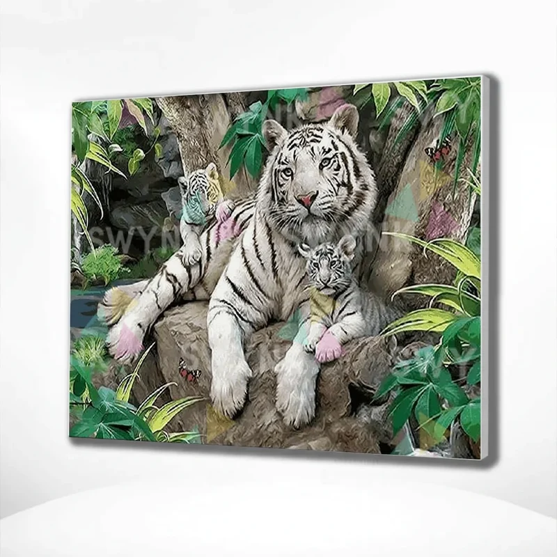 Painting by numbers Three Tigers in the Forest