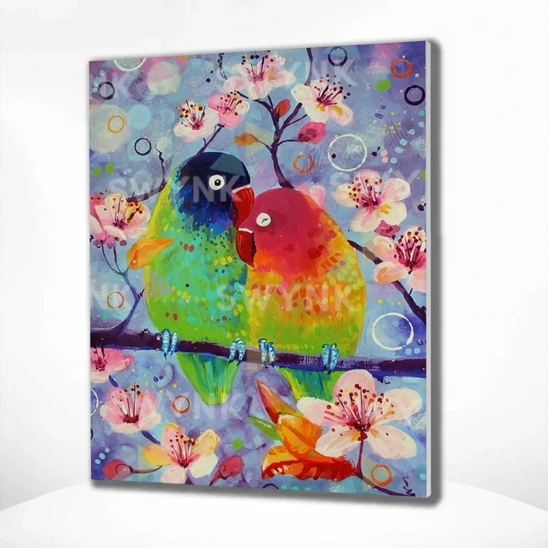 Painting by numbers Parrots in Love