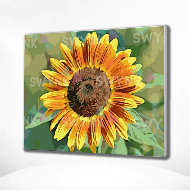 Painting by numbers Sunflower Yellow Orange