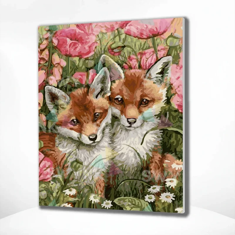 Painting by numbers 2 Baby Foxes