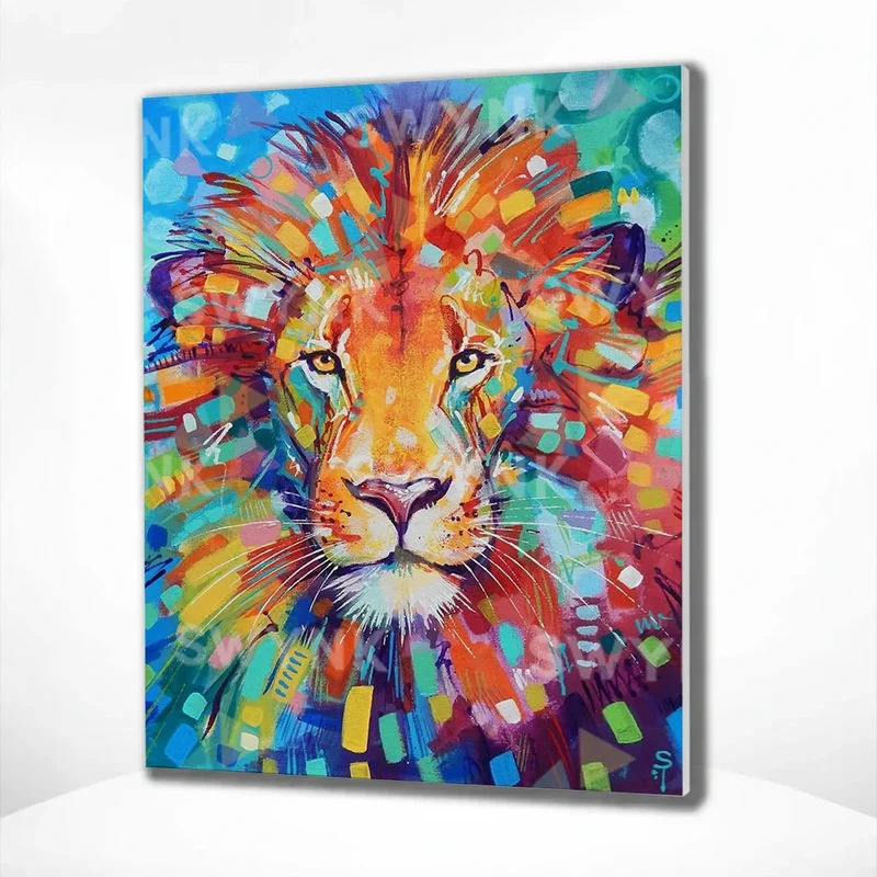 Painting by numbers Lions Portrait Coloured