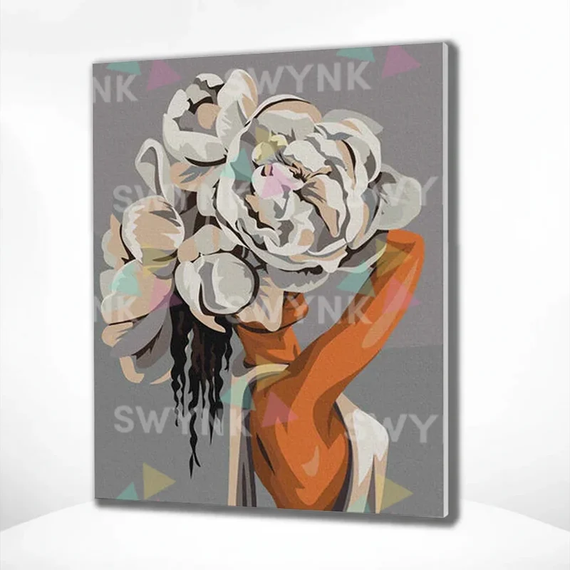 Painting by numbers Woman with White Flower