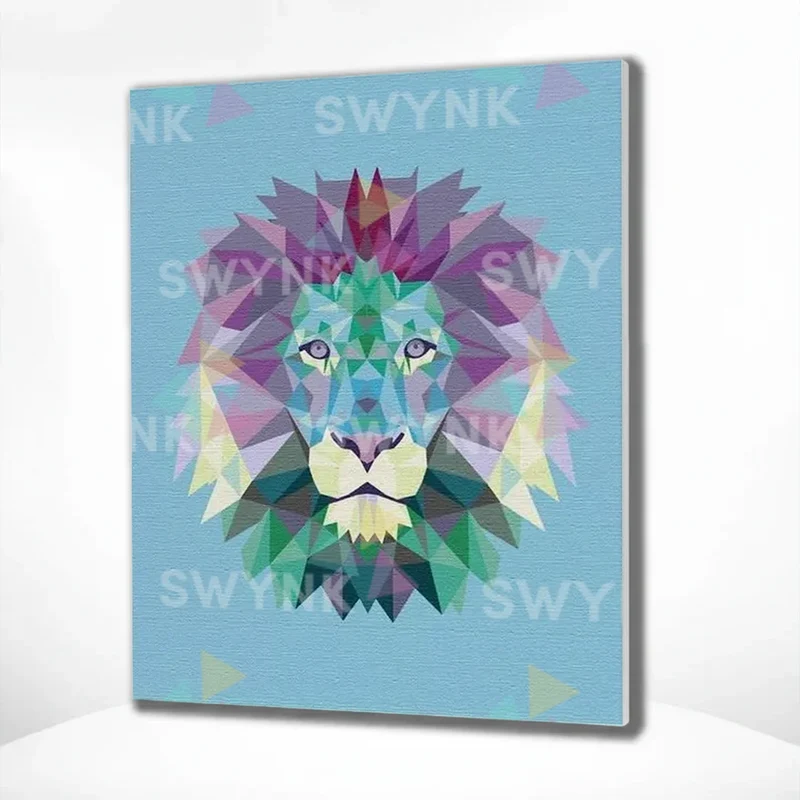 Painting by numbers Lion Polygon