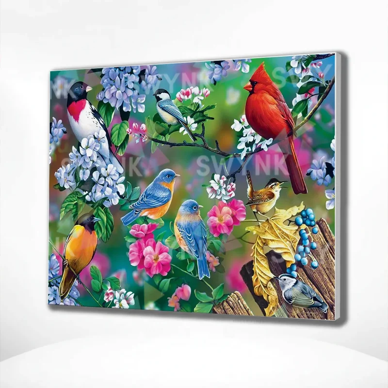 Painting by numbers Birds with the Flowers