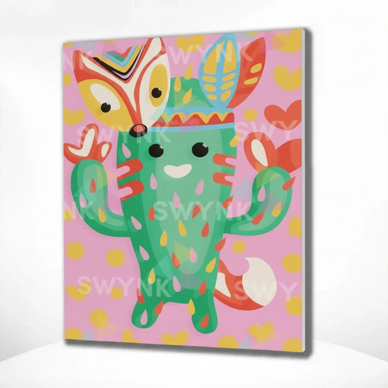 Painting by numbers Happy Cactus