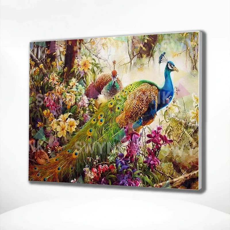 Painting by numbers Peacocks in the Forest