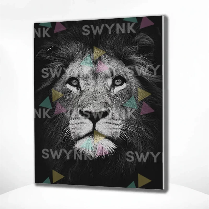 Painting by numbers Black and White Lion Portrait