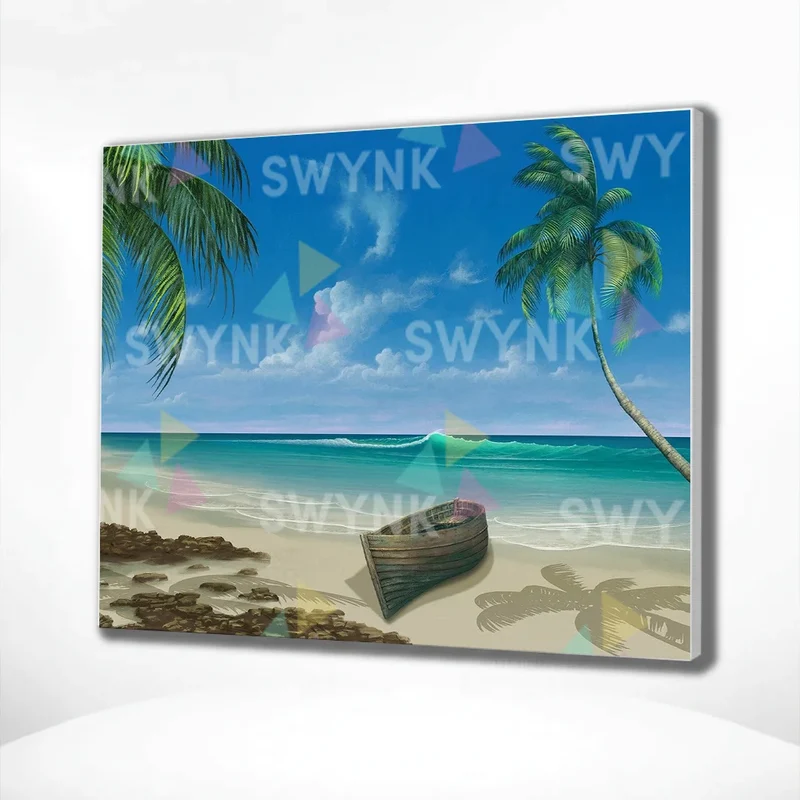 Painting by numbers Beach with Boat and Sea