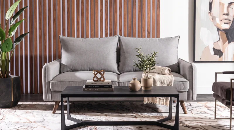 TUTTO LOVE SEAT NOGAL NATURAL GRIS