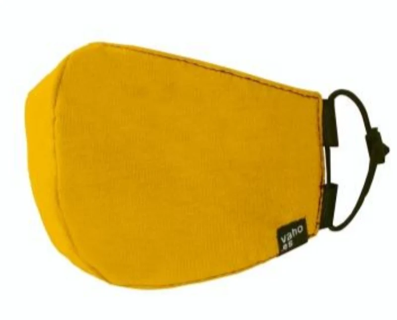 MASCARILLA AJUSTABLE 100% ALGODÓN MOSTAZA
