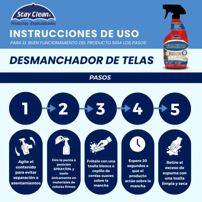STAY CLEAN DESMANCHADOR P/TAPICERIA Y AFOMBRAS 730 ML