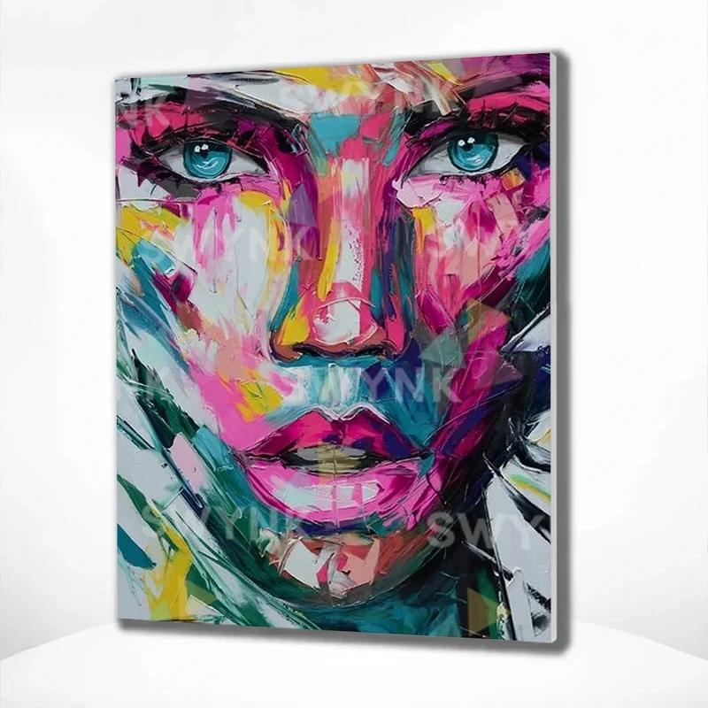 Painting by numbers Woman with Pink Colours