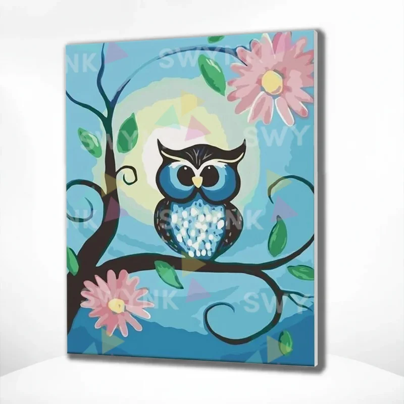 Painting by numbers Owl with Flowers