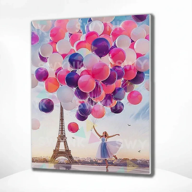 Painting by numbers Paris with Balloons