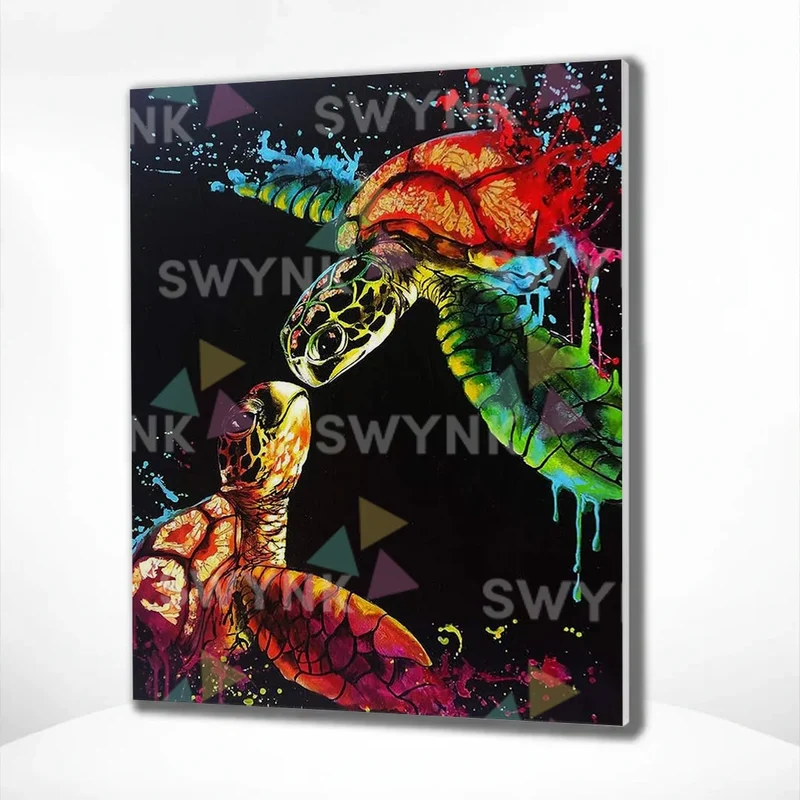 Painting by numbers Colourful Turtles