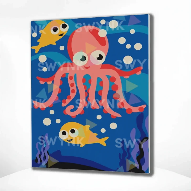 Painting by numbers Octopus with Fishes