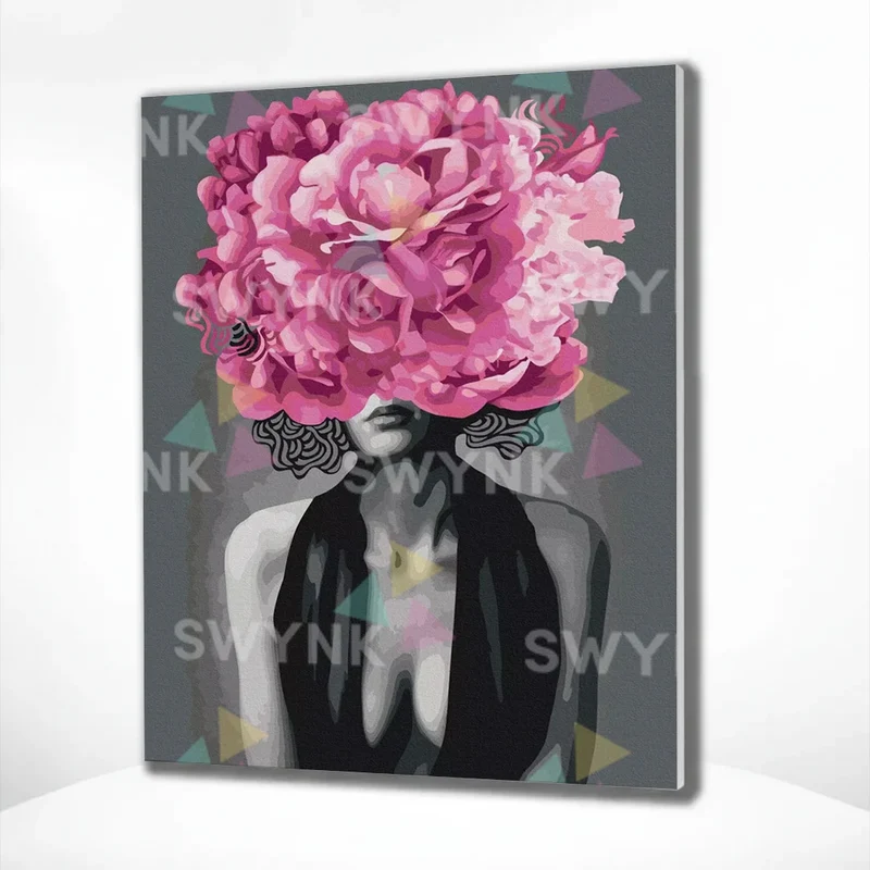 Painting by numbers Woman with Purple Flower