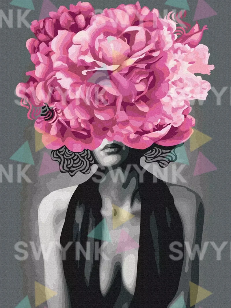 Painting by numbers Woman with Purple Flower