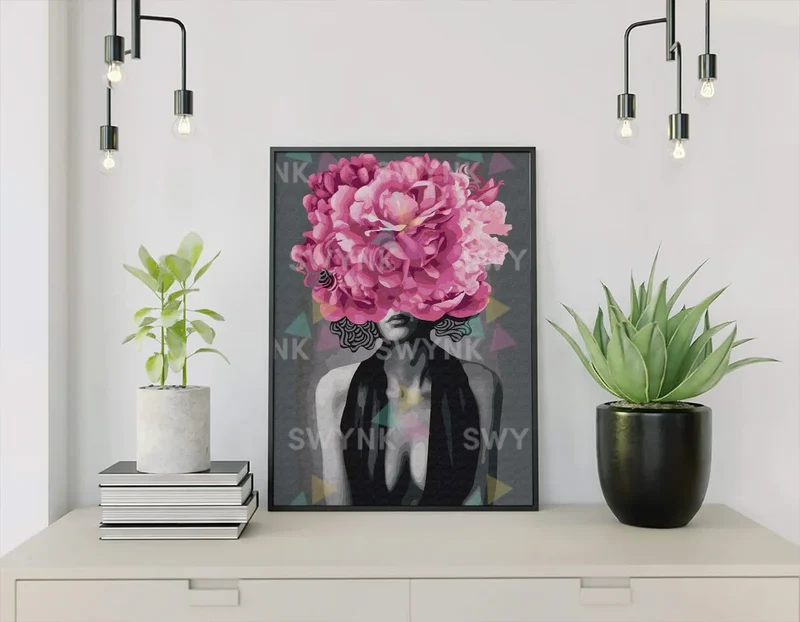 Painting by numbers Woman with Purple Flower
