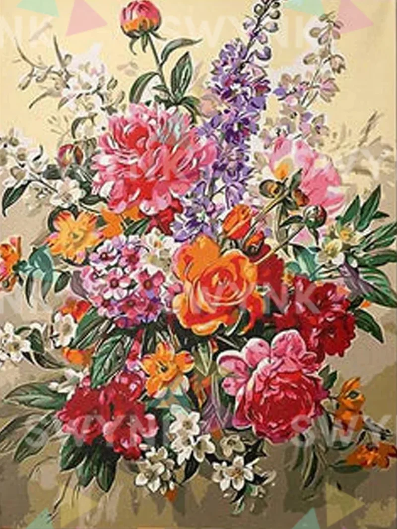 Painting by numbers Colourful Bouquet of Flowers