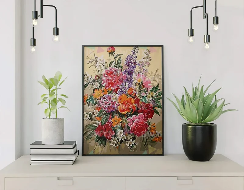 Painting by numbers Colourful Bouquet of Flowers