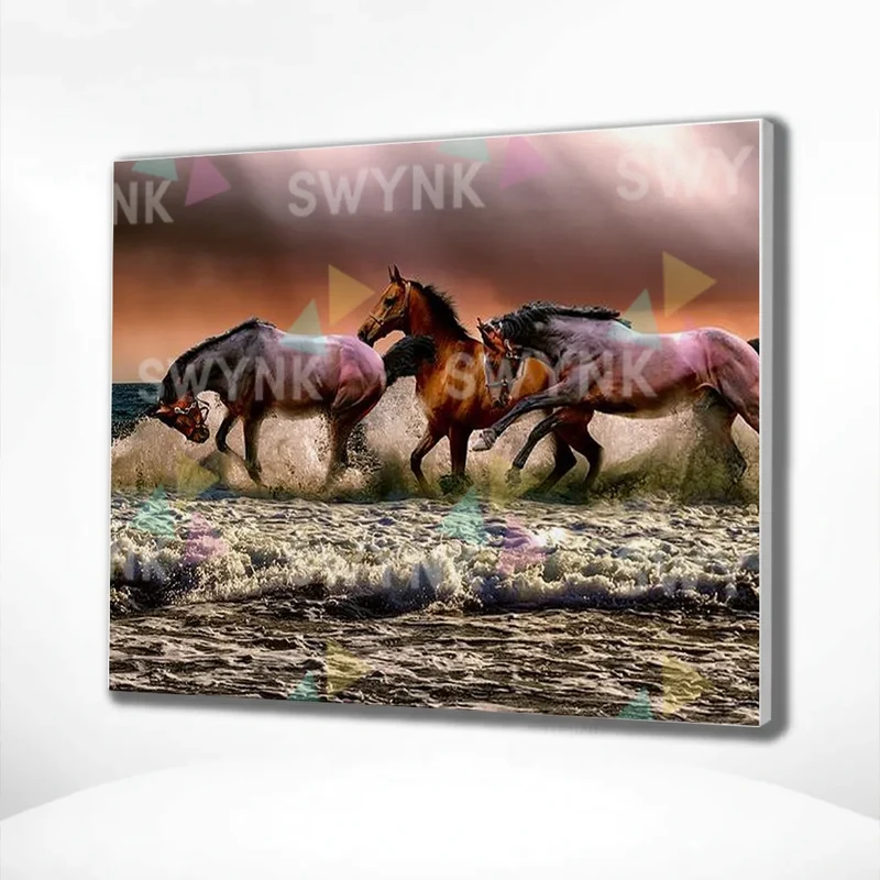 Painting by numbers Horses in the Sea