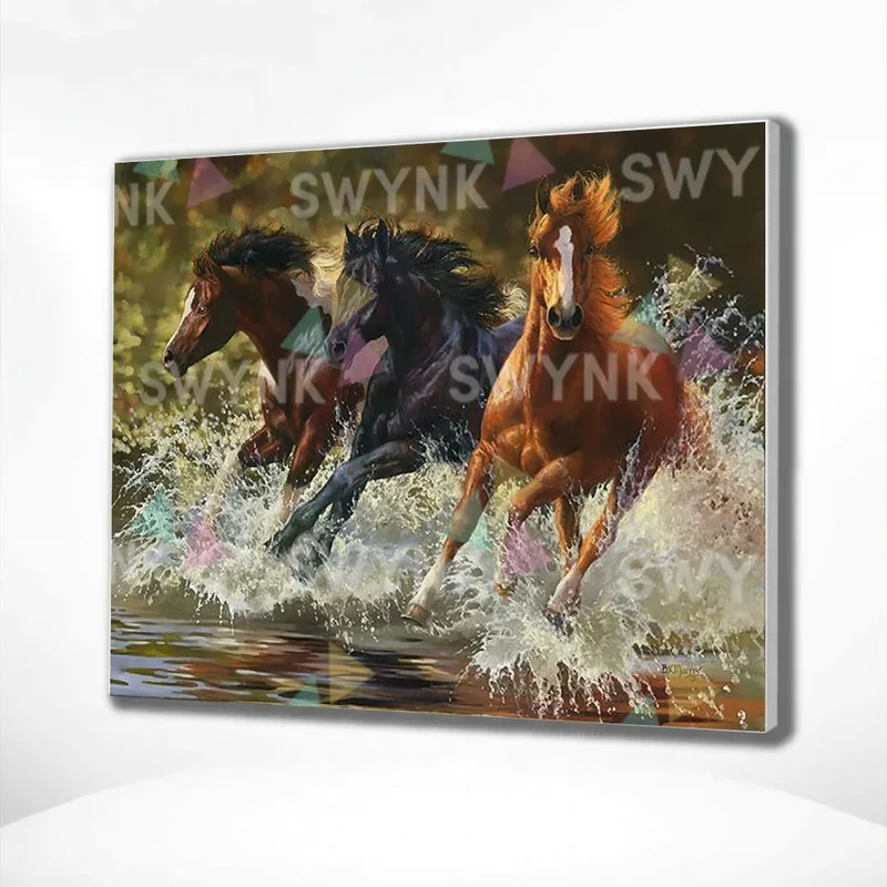 Painting by numbers Horses in the Sea
