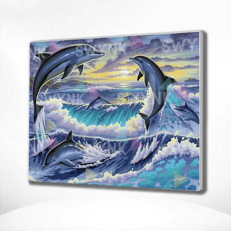 Painting by numbers 6 Dolphins