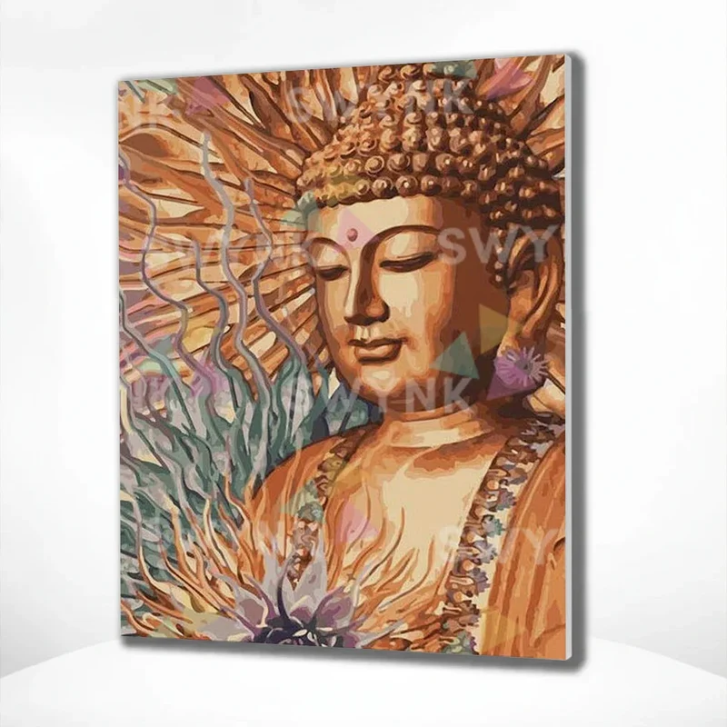 Painting by numbers Buddha Brown