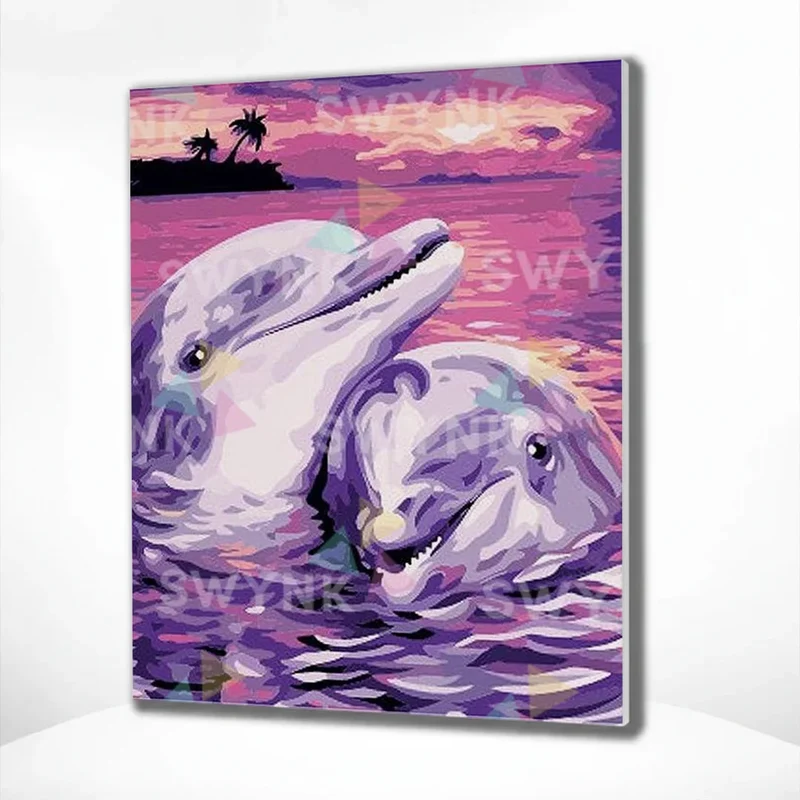 Painting by numbers Dolphins in Love