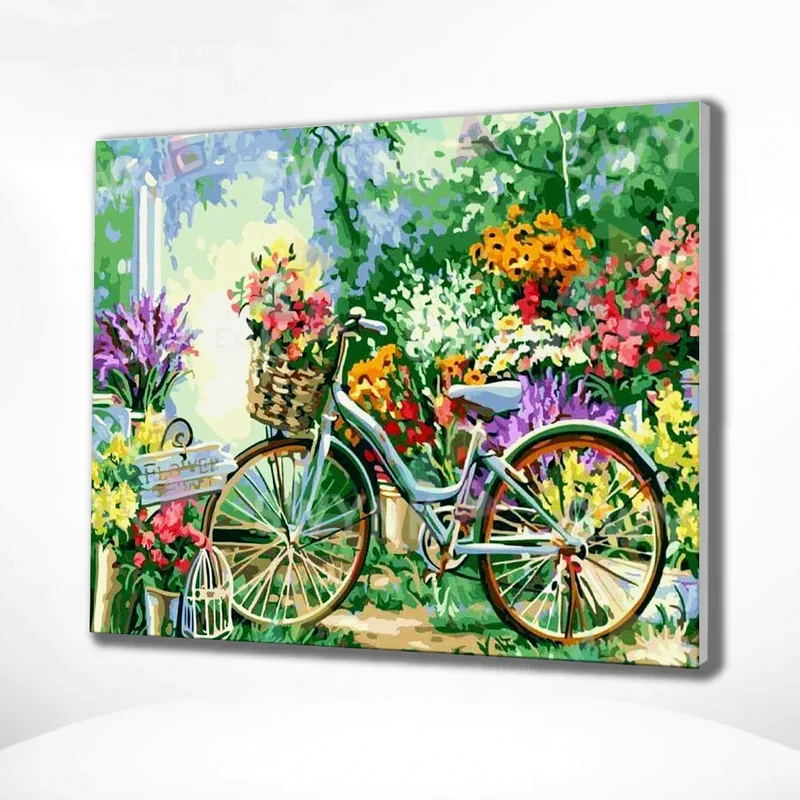 Painting by numbers Bicycle with Flowers