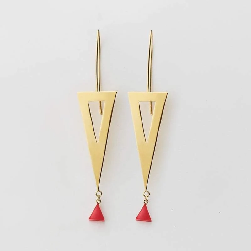 PENDIENTES PLASTIC EARTH LATÓN CHAPADO ORO (NEGRO)