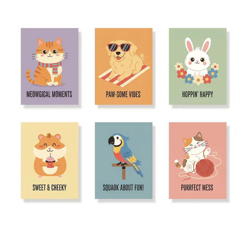 Quirky Pets Club - Mini Painting by numbers Set of 6
