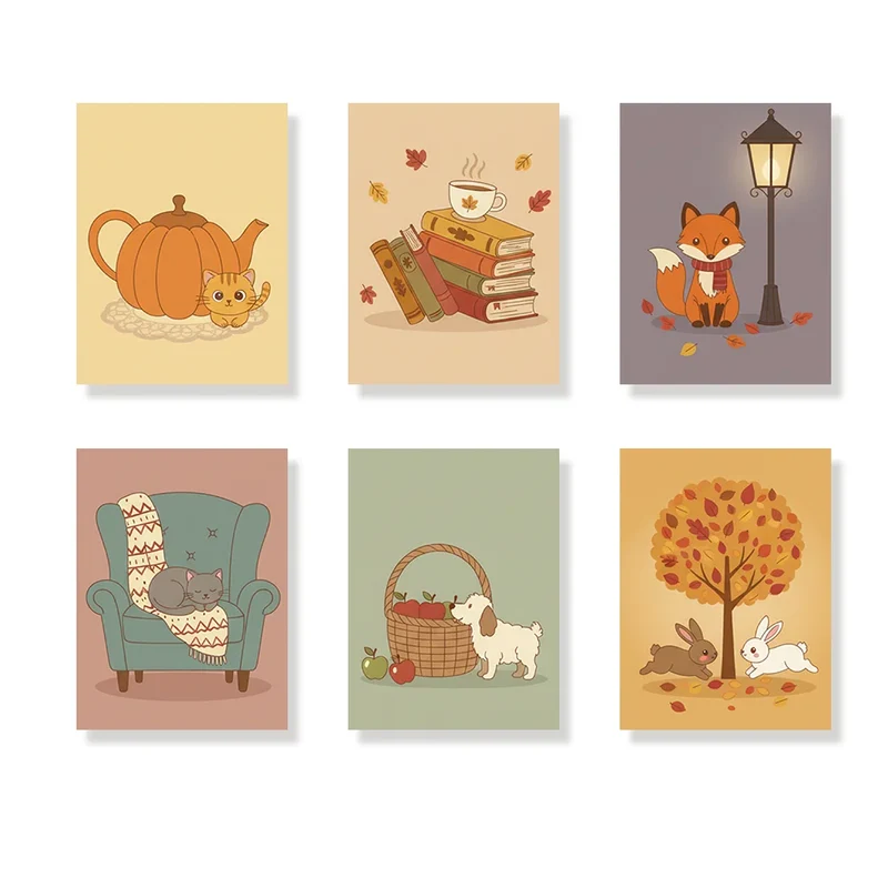 Autumn peculiarity - Mini Painting by numbers Set of 6