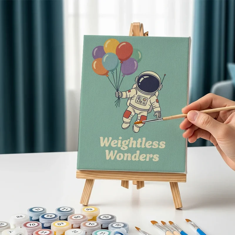 Retro Space Wonders - Mini Painting by numbers Set of 6