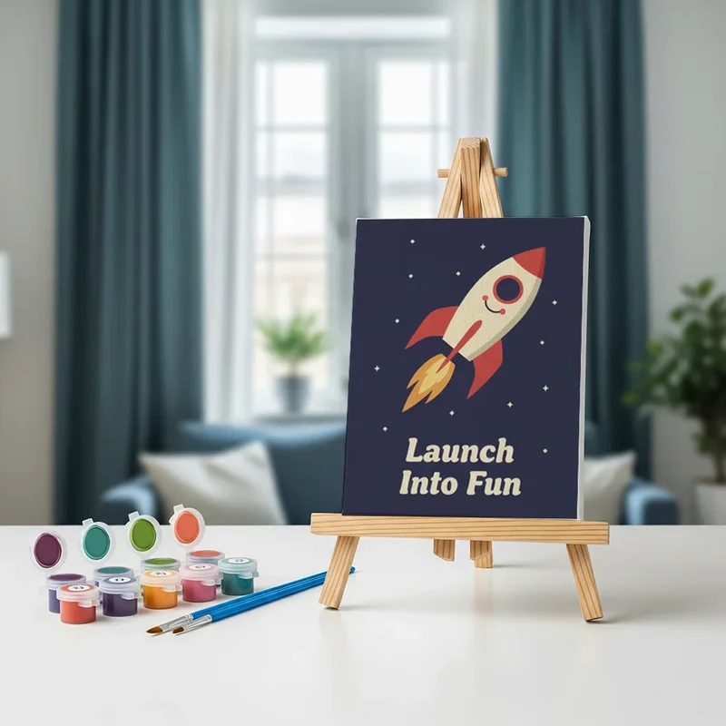 Retro Space Wonders - Mini Painting by numbers Set of 6
